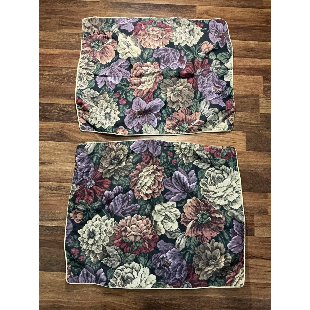 1992 Pair Of JP Stevens Colorful Floral STANDARD Pillow Shams